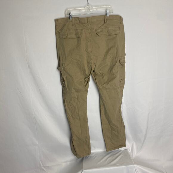 Wrangler Men's Regular Taper Cargo Pants Khaki 40x32 Stretch Cotton Blend - Picture 3 of 6